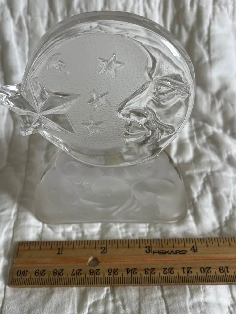 Vtg 90s Moon Star Celestial Glass Tealight Candle Holder Moonbeam Whimsigoth Box